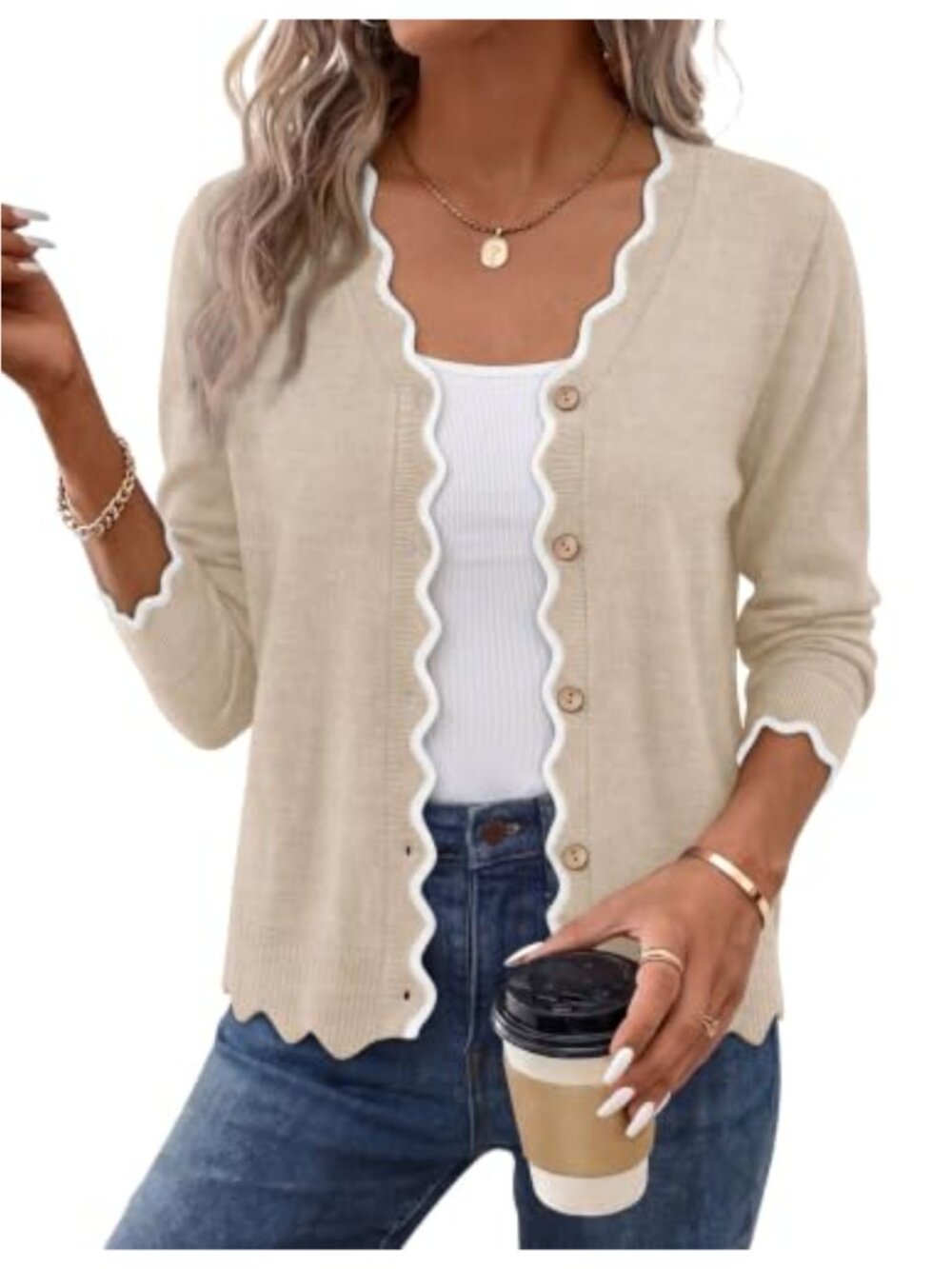 Women's V-Neck Button Down Cardigan Sweater Long Sleeve Lightweight Knit